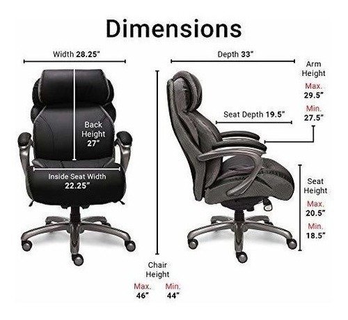 Serta Big And Tall Smart Layers Silla De Oficina Ejecutiva T