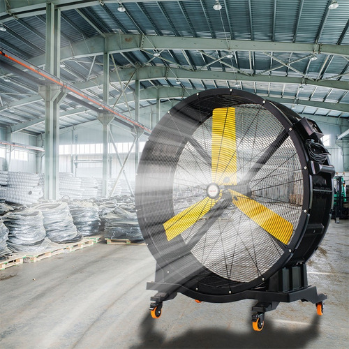 Ventilador Industrial Tipo Tambor Mytek 3410 De 48 Pulgadas Cantidad De Aspas 3 Estructura Negro Aspas Amarillas Diámetro 48 Frecuencia 60 Hz Material De Las Aspas Metal