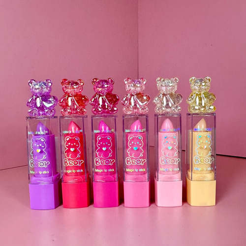 Kit Balsamo Labial Escarchado Osito Animalito Magic