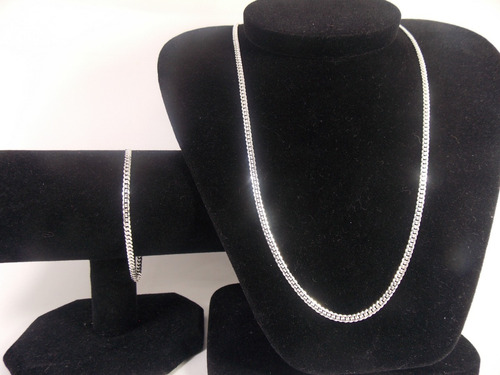 Cordão Italiano Fino Grumet 60 Cm 2,9mm + Pulseira Prata 925