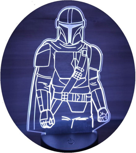 Lampara Led 3d The Mandalorian Star Wars