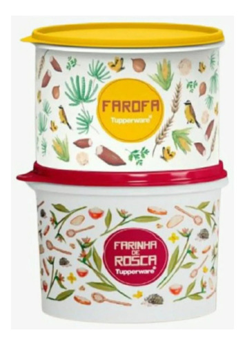 Tupperware Caixa Mantimento Floral Farofa + Farinha De Rosca