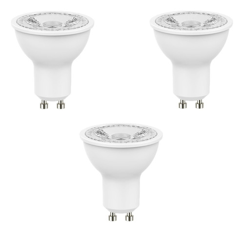 Pack 3 Ampolletas Led Gu10 Dicroica 5,8w Luz Fría O Cálida