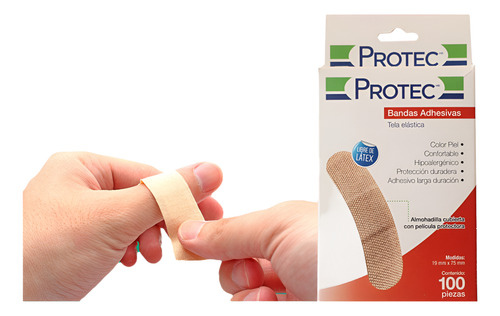 Bandas Adhesivas/curitas Protec C/100 Pz Pack C/10 Cajas