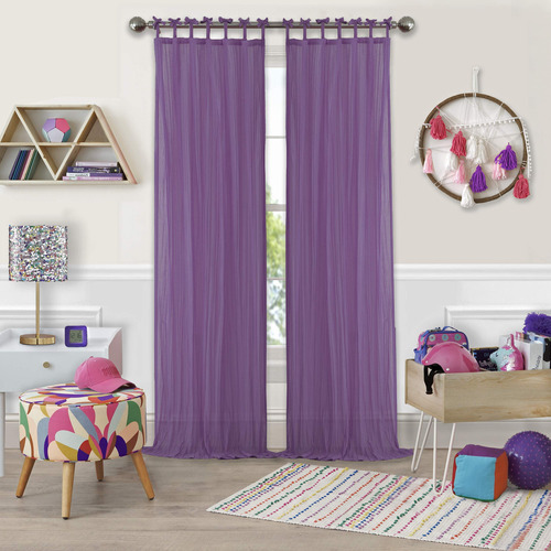 Elrene Home Fashions Greta - Cortina Transparente Para Vent.