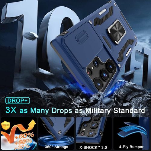 Funda Deerlamn Para Galaxy S23 Ultra 5g, Azul Marino