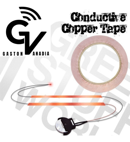 Imagen 2 de 3 de Cinta Cobre Conductiva Copper Foil Tape 1 Cm X 25 M