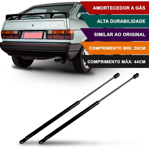 Par Amortecedor Tampa Da Mala Gol Gti Com Limpador 89 A 94