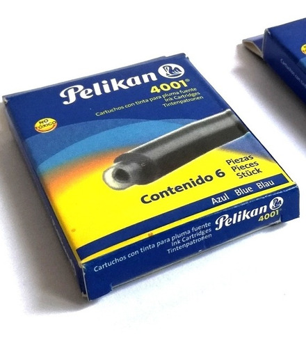 Cartuchos Tinta Azul O Negra Pluma Fuente Pelikan Pack X2