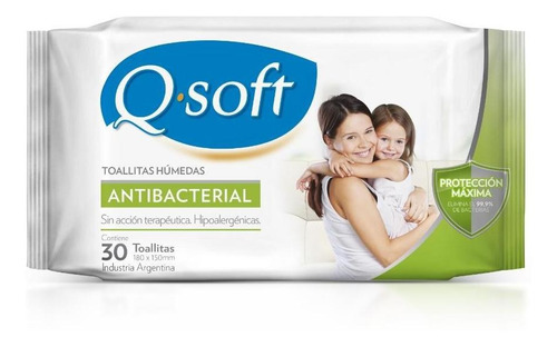 Imagen 1 de 6 de Toallitas Antibacteriales Q-soft (12 Paquetes)