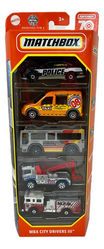 Matchbox 5 Pack Mbx City Drivers Carros De Bomberos 