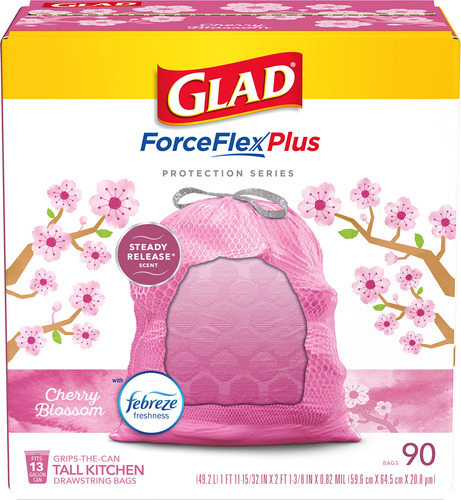 Glad Forceflexplus - Bolsas De Basura Altas Con Cordn De Coc