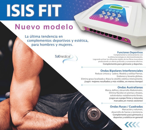 Electroestimulador Tekmedical Isis Fit - 16 Electrodos