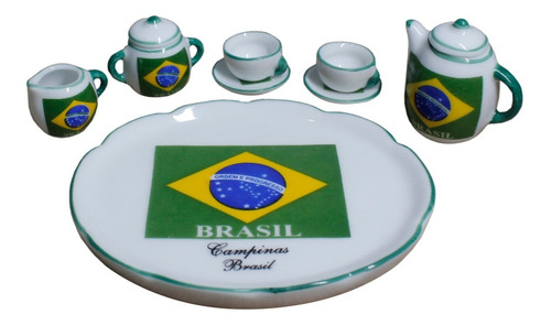 Mini Conjunto Jogo De Café Campinas Brasil Em Cerâmica 160g 