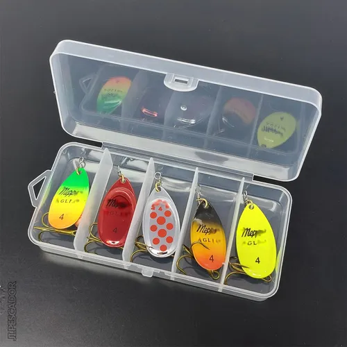 Cuchara Pesca Multi-especies Kit X 5 + Caja