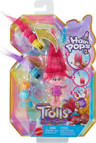 Figura Trolls Band Tagether 3 Piezas 3 Colores Diferentes