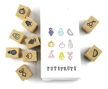 Comprar Set Sellos Decorativos:  Iconos Tutifruti, Contiene 9 Sellos