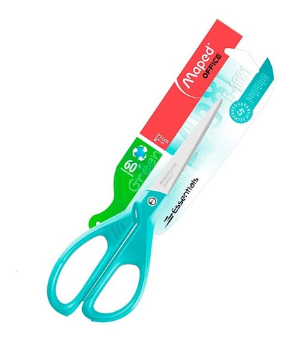 Tijera Maped Essentials Green 21 Cm En Blister Color Pastel