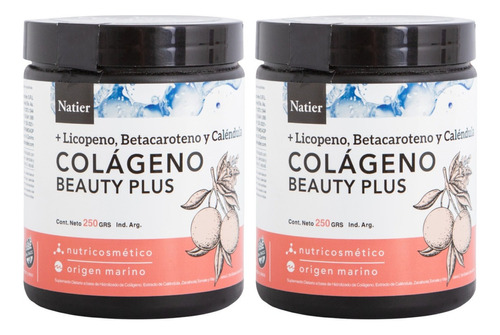 Pack X 2 Colágeno Beauty Plus Natier Origen Marino 250g 