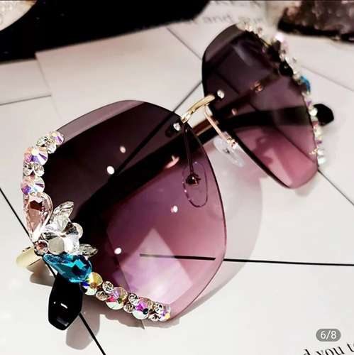 Gafas Sol Cuadradas Con Diamante  Mujer,verano,+cad,d Lents