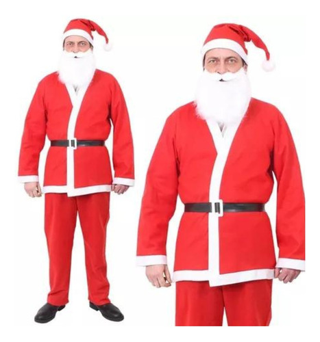 Traje Disfraz Papa Noel Adulto Santa Claus Navidad Completo