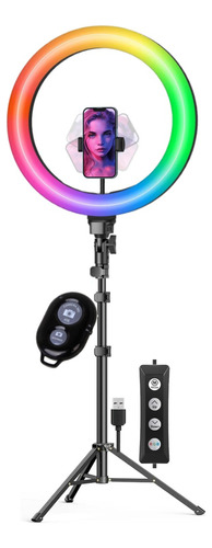 Aro De Luz Rgb Led 33 Cm + Trípode 2 Mt + Control Bluetooth