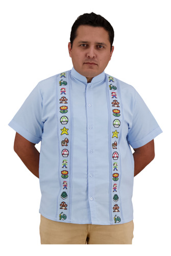 Camisa Bordada Super Mario Bros. Mc. Extras. Mayakim