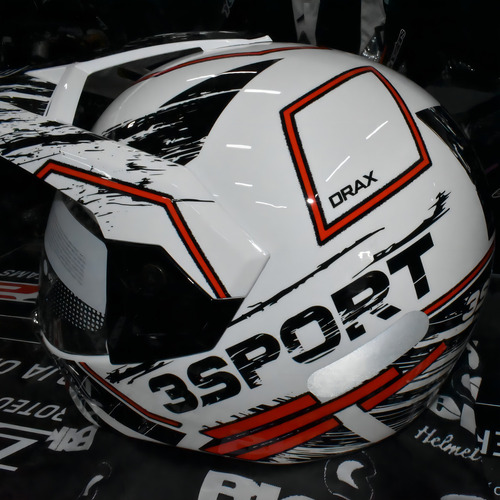 Capacete Bieffe 3 Sport Drax Branco Vermelho Brilho Tamanho do capacete 61