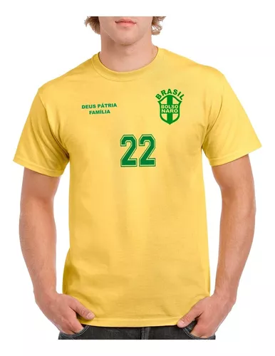 Camiseta Bolsonaro Presidente Brasil Seleção 22 Futebol