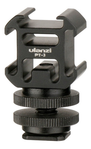 Imagen 6 de 8 de Soporte Zapata Triple Adaptador Metal Rosca Ulanzi Pt 3s Ideal Para Sumar Luces , Microfonos, Accesorios. Video Y Foto