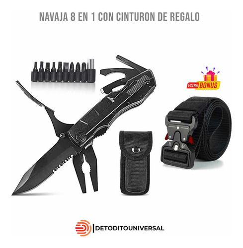 Navaja Multiusos 8 En 1 Con Cinturón De Regalo