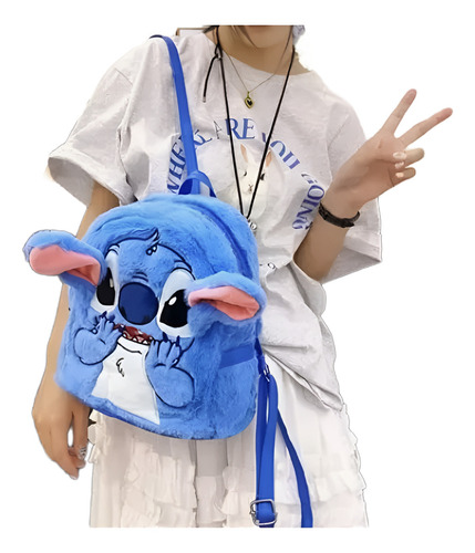 Bolsa/mochila Infantil - Lilo & Stitch - Disney Cor Azul