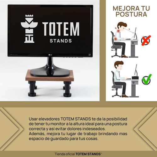 Imagen 2 de 10 de Soporte De Monitor Elevador Escritorio Pc Regulable Eco