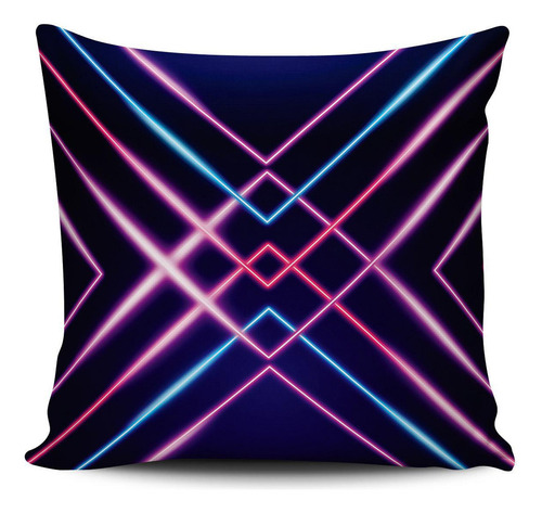 Kit 4 Capas Almofadas Decorativas Geometrica Neon 45x45cm