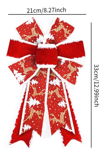 10 Piezas De Lazos De Cinta Navideña Roja Para Adornos