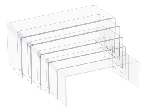 6x Acrílico Riser Stand Stand Stand Stand Sobessert Para