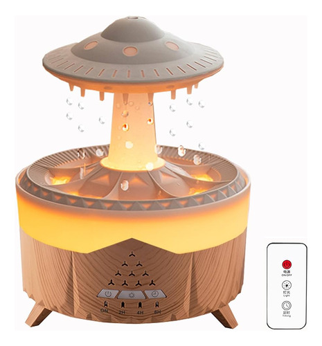 Umidificador Difusor De Nave Espacial Com Gotas De Chuva Led