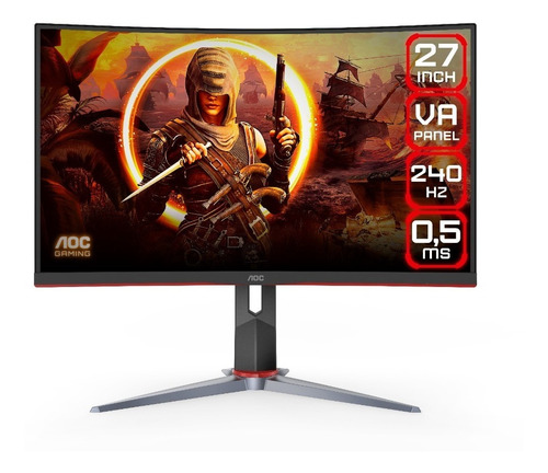 Monitor Gamer Aoc Curvo C27g2z 27 Full Hd 240hz 0.5ms Wled
