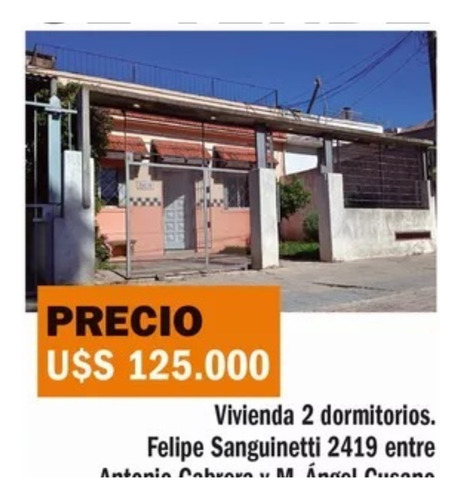 Vendo ! Casa De 2 Dormitorios En Union.