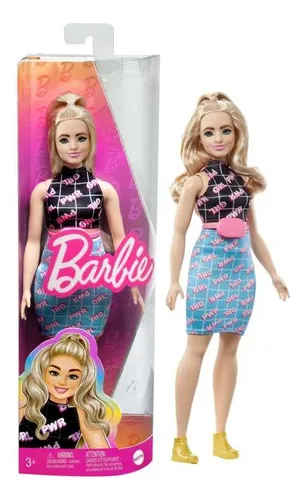 Barbie Fashionista Vestido Con Estampado Girl Power Gordita