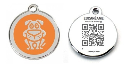 Placa Para Perro Con Sistema De Identificación Ubicación Qr