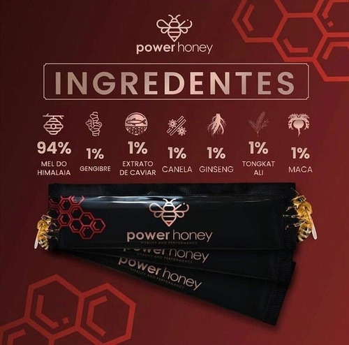 Power Honey - Caixa Com 12 Sachês De 15g - Melzinho Do Amor