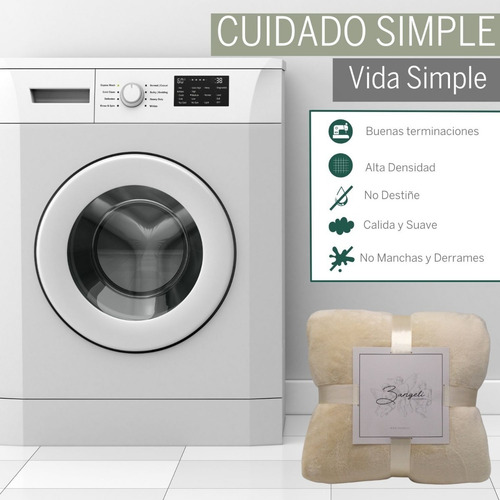 Imagen 3 de 7 de Frazada Polar Fleece Térmica - 1 A 1,5 Plazas 3angeli Beige