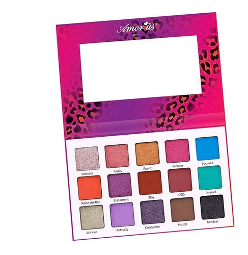 Imagen 2 de 6 de Paleta De Sombras Lady Boss Amor Us Con 15 Tonos Vegano