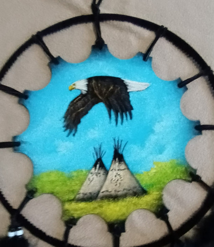 Atrapasueño Grande De Aguila Con Tepee 33x65cm