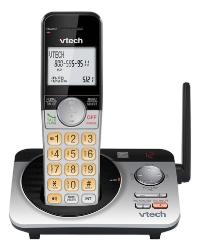 Teléfono VTech CS5229-2 inalámbrico - color plateado/negro