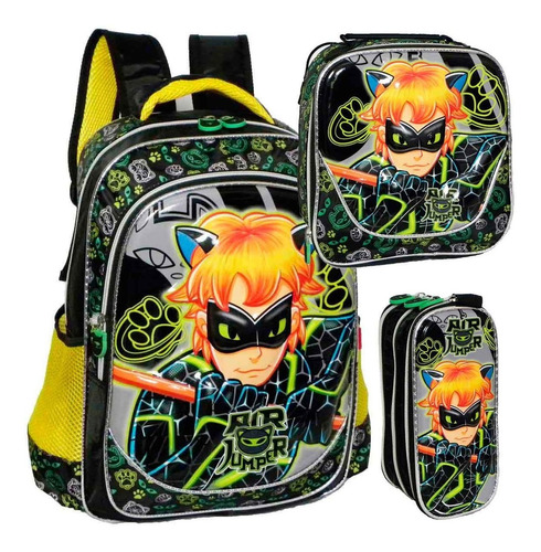 Kit Mochila Escolar Infantil Meninos 5 A 10 Anos Vozz M3743