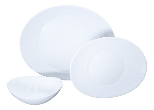 Vajilla De 12 Pzs Moderna De Vidrio Opal Lucerna 4 Personas Blanco Lucerna