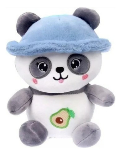 Pequeño Suave Y Tierno Panda De Peluche Con Sombrero Azul