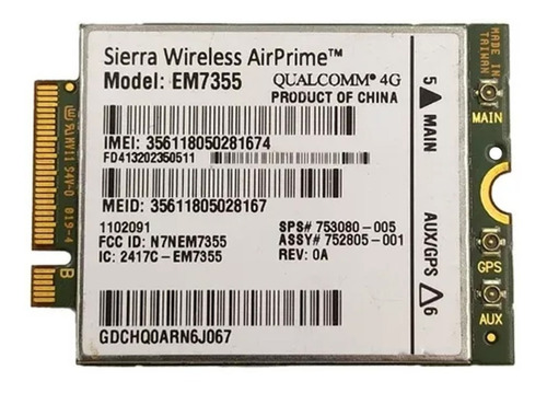 Tarjeta Wifi Dell Npr73 Dw5808e Em7355 Sierra Wireless 